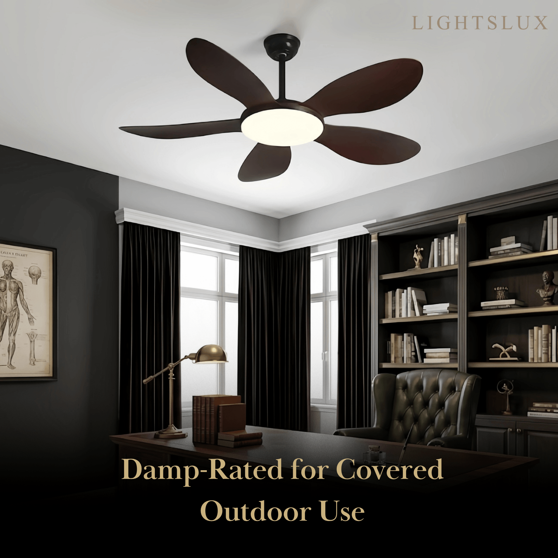 Modern Ceiling Fan Light — Integrated LED for Living Room, Bedroom, Kitchen - Flindria