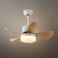 Minimalist Ceiling Fan Light -- Metal & ABS with LED, White/Oak/Grey/Black/Green for Bedroom - Flindria
