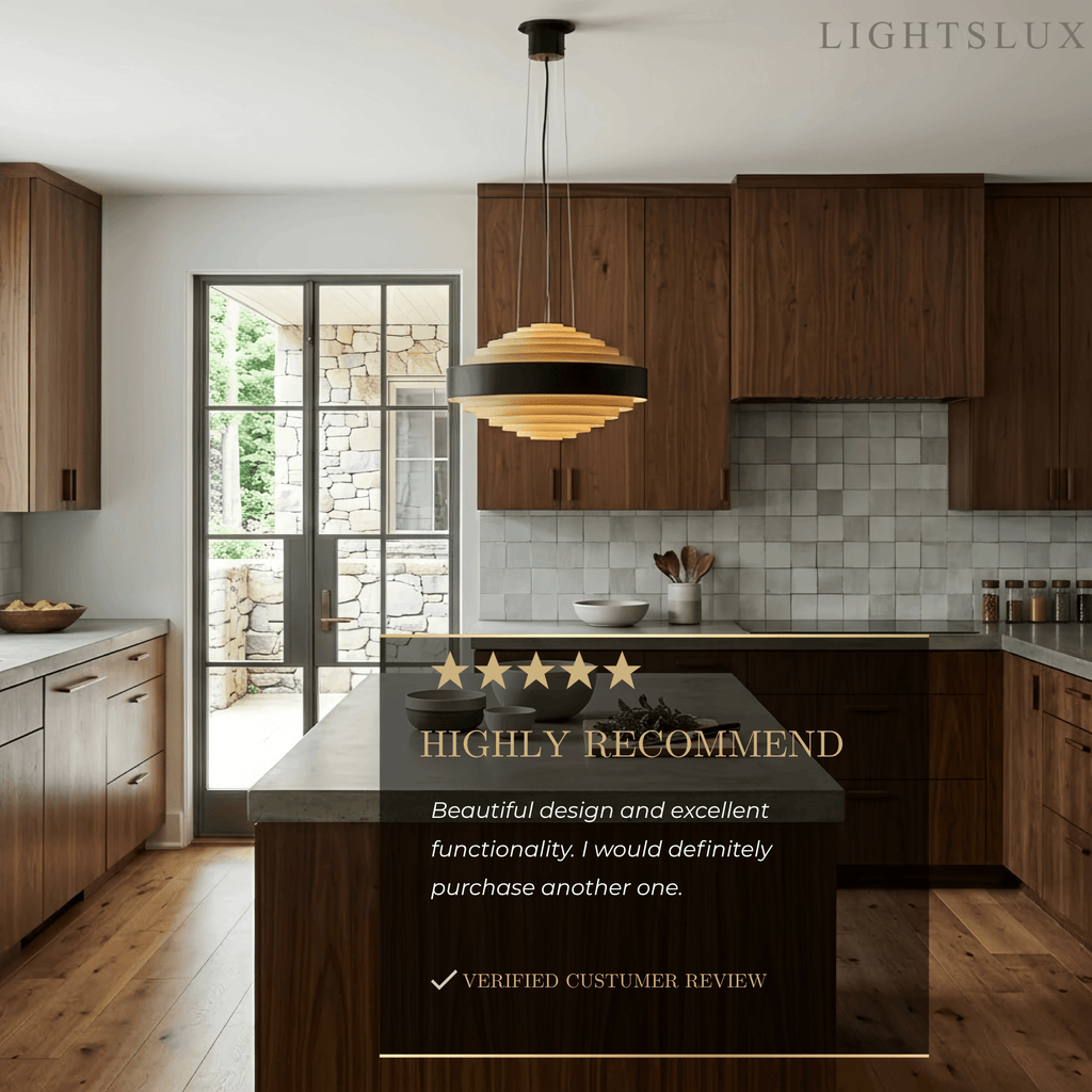 Geometric Tiered Pendant Light -- Metal White or Black for Kitchen Dining Room - Flindria