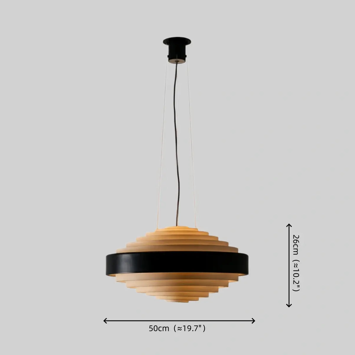 Geometric Tiered Pendant Light -- Metal White or Black for Kitchen Dining Room - Flindria