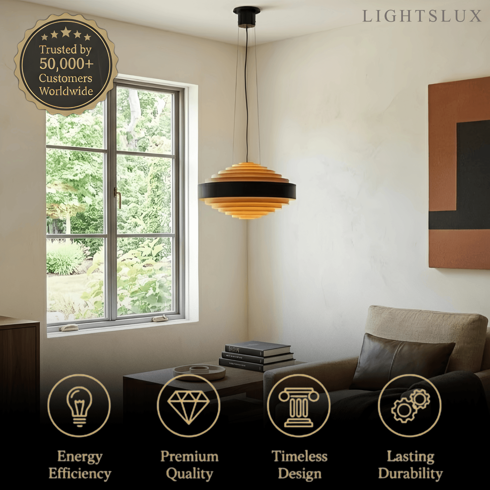 Geometric Tiered Pendant Light -- Metal White or Black for Kitchen Dining Room - Flindria