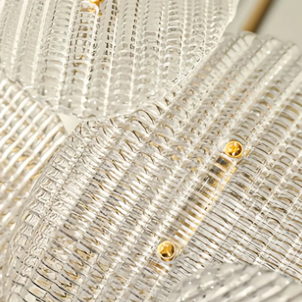 Elegant Petal Glass Chandelier -- Round or Linear for Bedroom Dining Room - Flindria