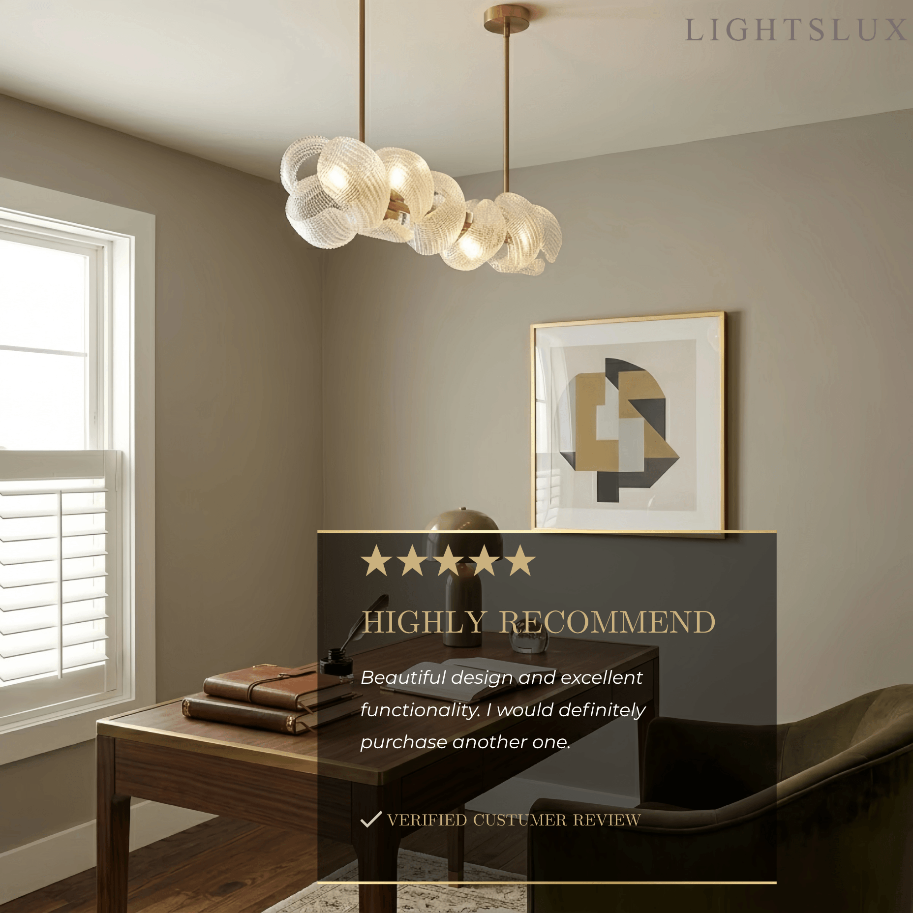 Elegant Petal Glass Chandelier -- Round or Linear for Bedroom Dining Room - Flindria