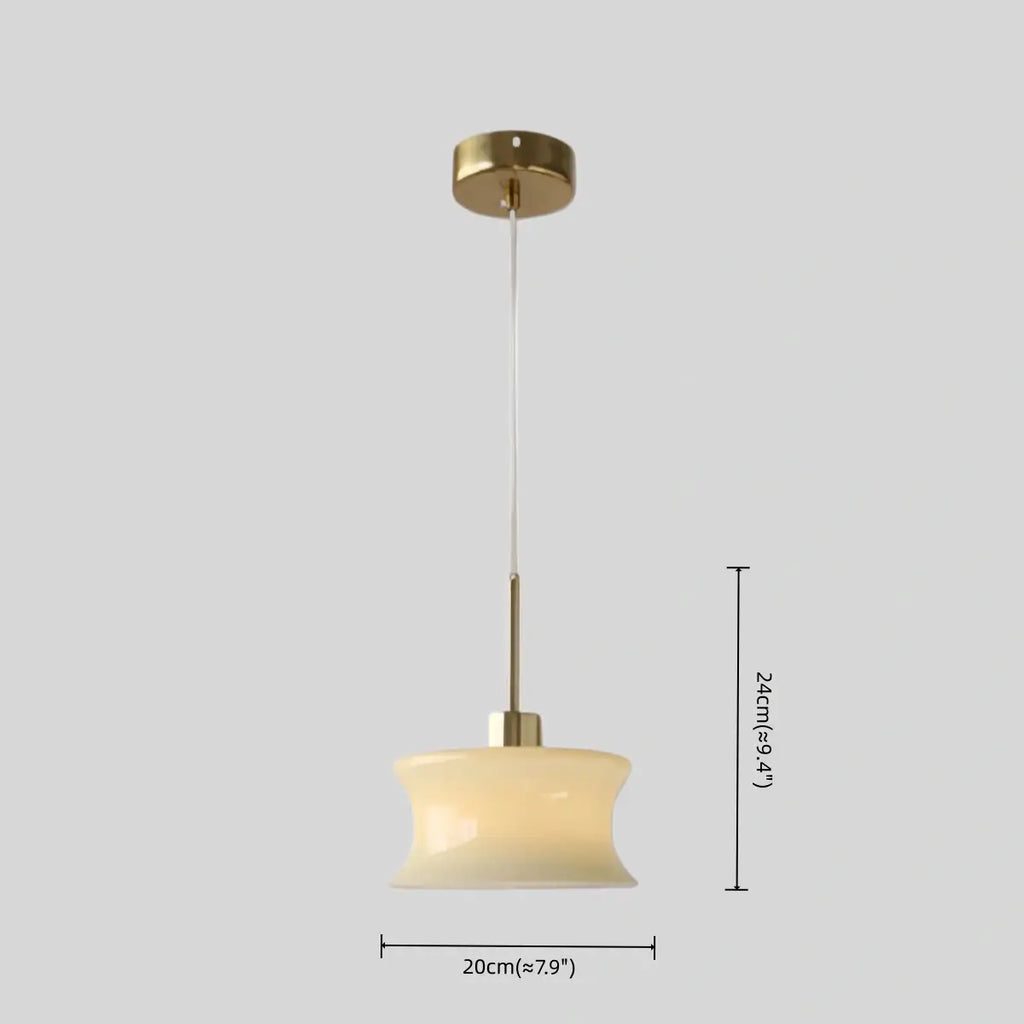 Lámpara colgante moderna de vidrio – Blanco/beige para dormitorio/cocina/comedor - Flindria