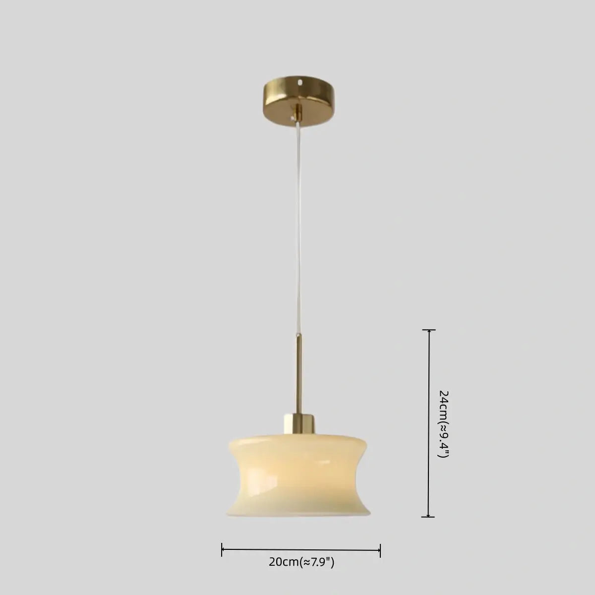 Lámpara colgante moderna de vidrio – Blanco/beige para dormitorio/cocina/comedor - Flindria