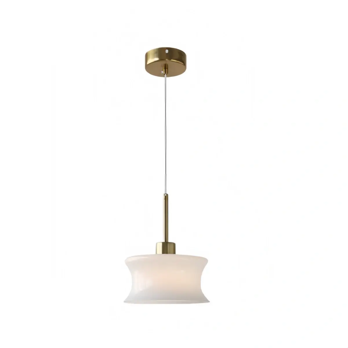 Lámpara colgante moderna de vidrio – Blanco/beige para dormitorio/cocina/comedor - Flindria