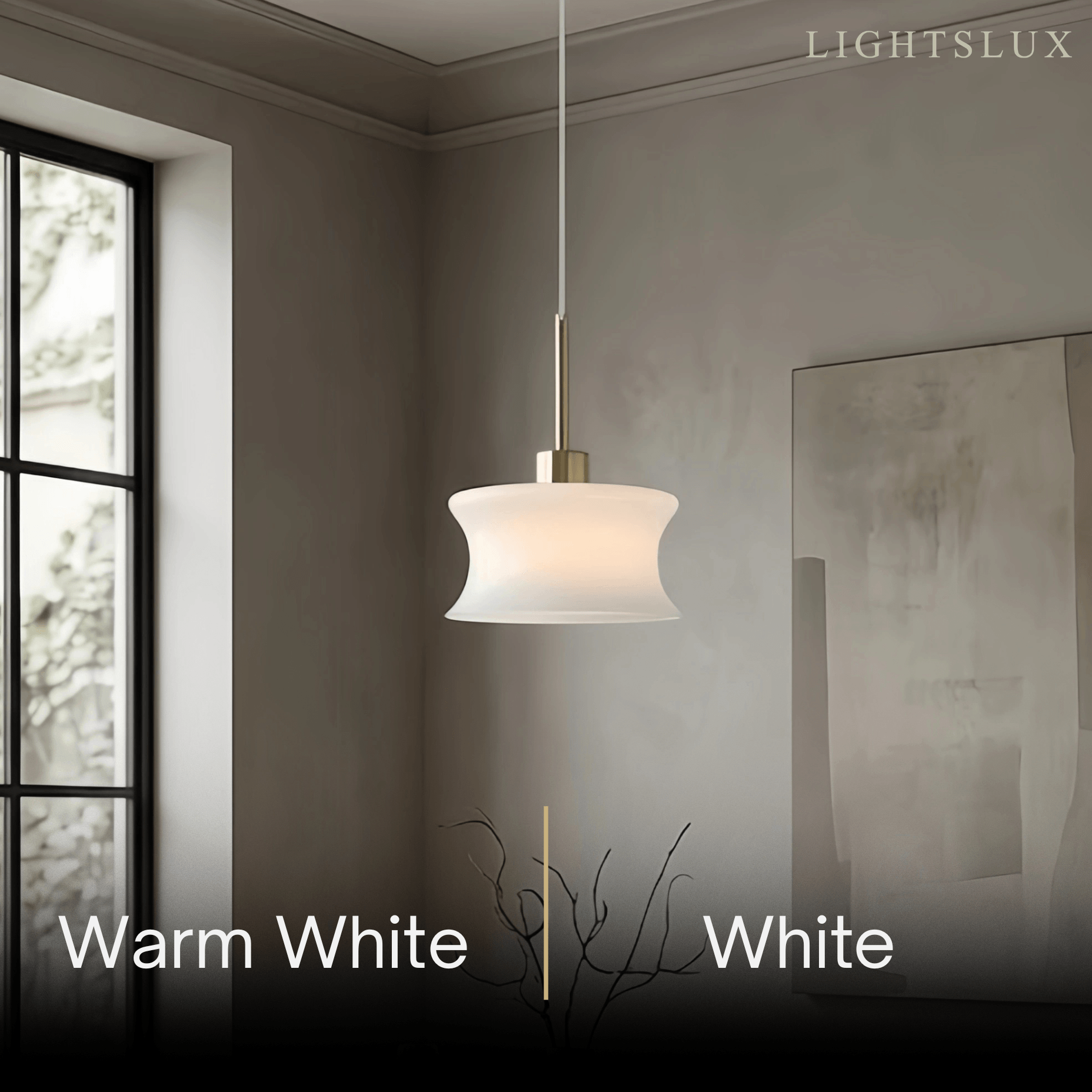 Lámpara colgante moderna de vidrio – Blanco/beige para dormitorio/cocina/comedor - Flindria