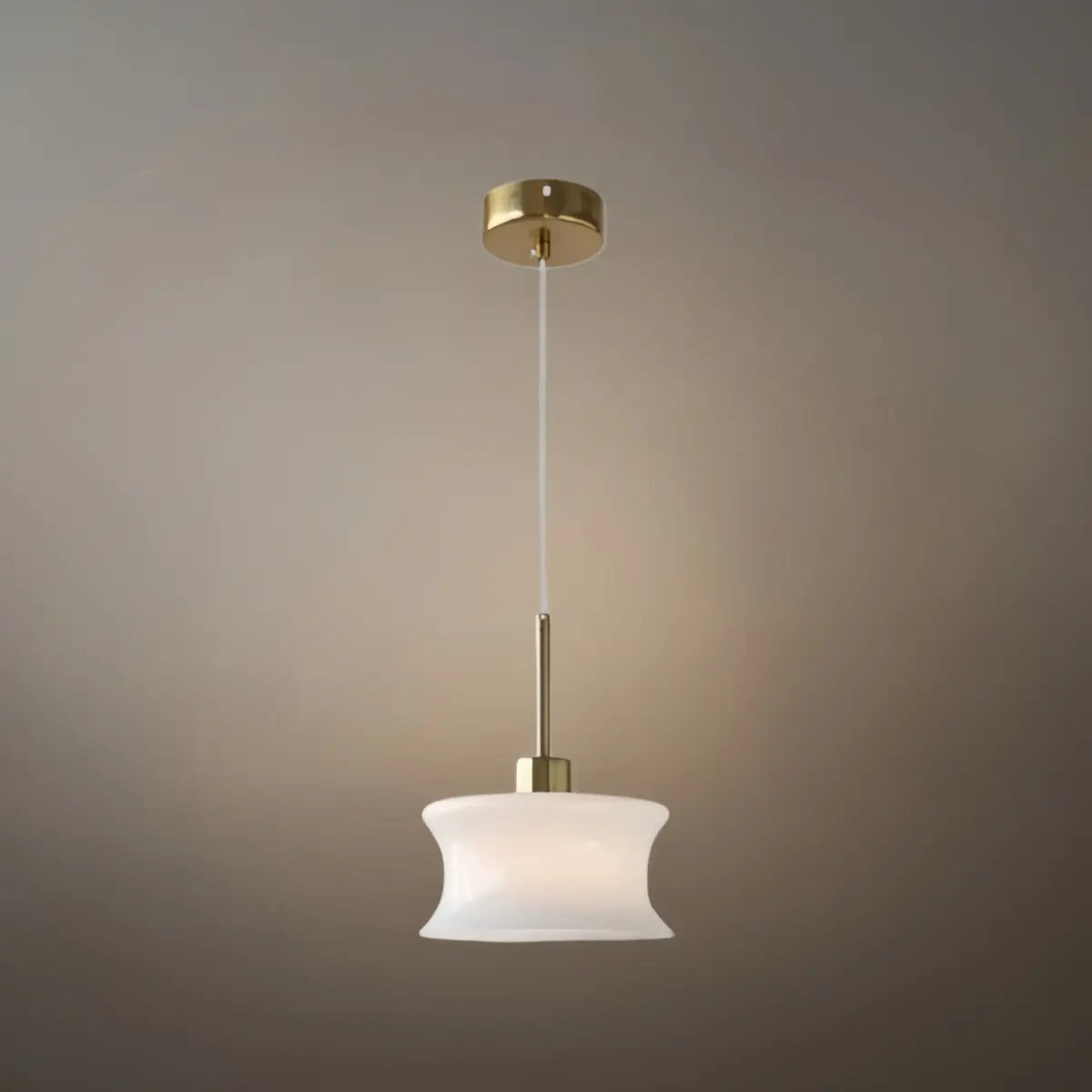 Lámpara colgante moderna de vidrio – Blanco/beige para dormitorio/cocina/comedor - Flindria