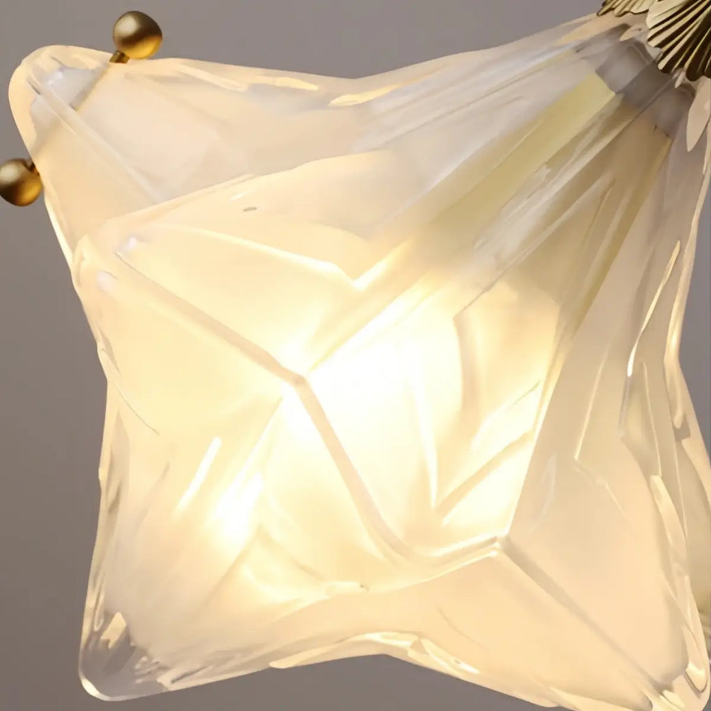 Modern Star Pendant Light – Brass Glass Silver/Gold for Bedroom / Kitchen / Dining Room - Flindria