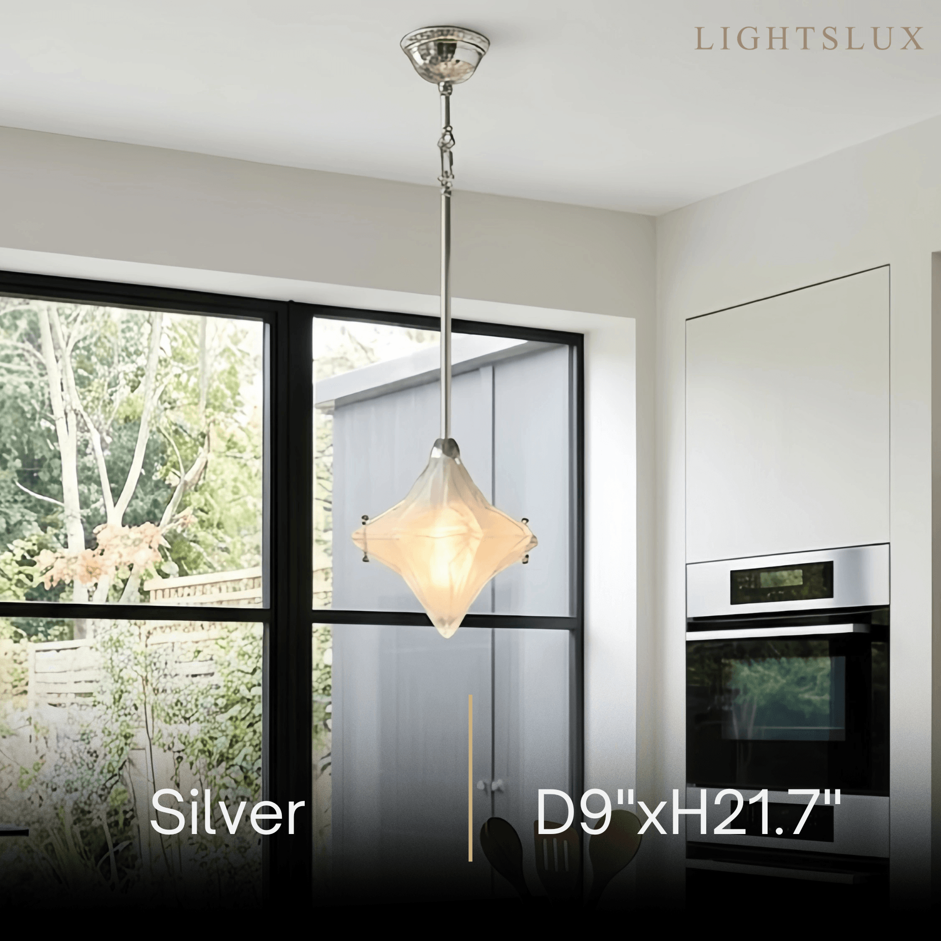 Modern Star Pendant Light – Brass Glass Silver/Gold for Bedroom / Kitchen / Dining Room - Flindria