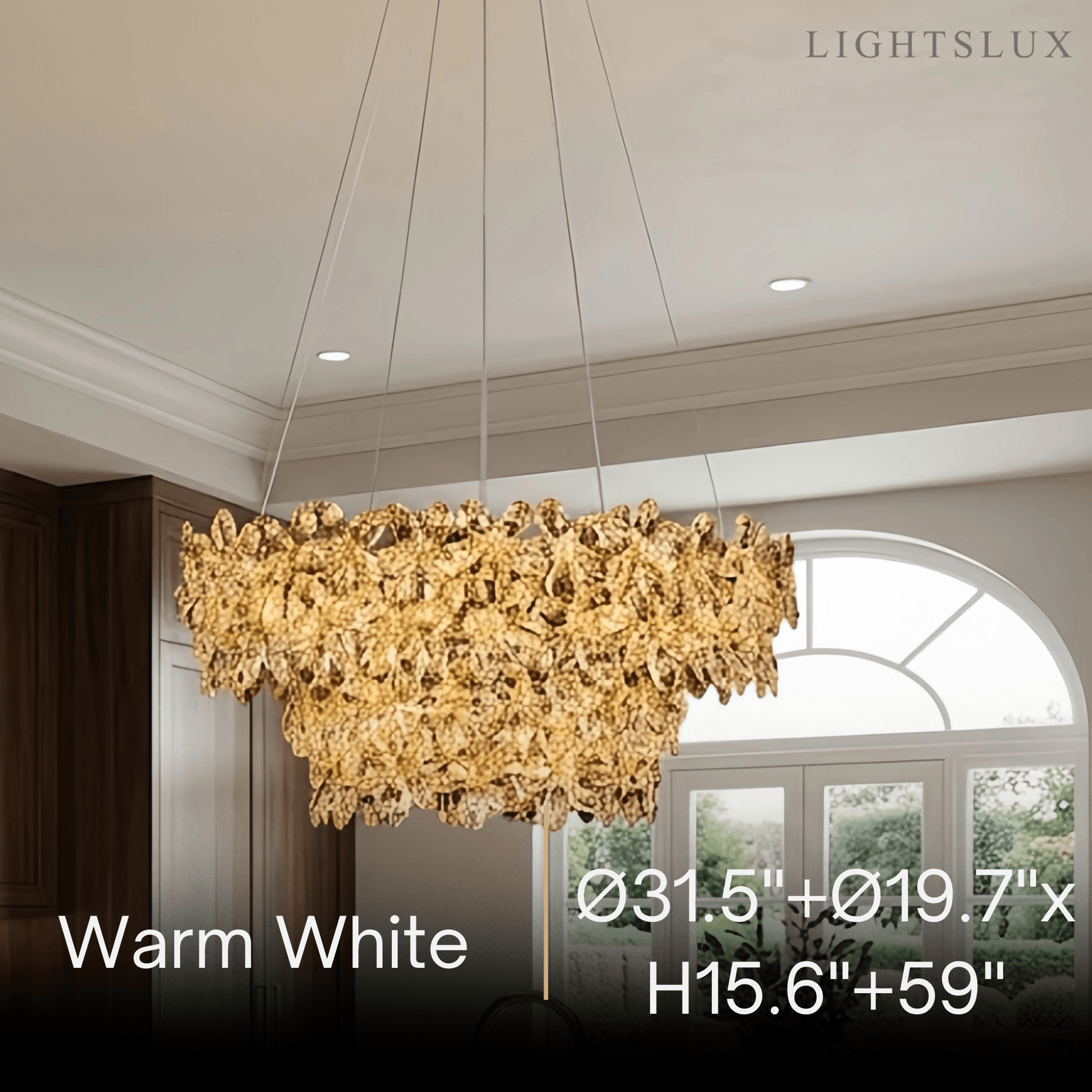 Lujoso candelabro de flores de cristal – Cristal transparente para sala de estar/comedor - Flindria