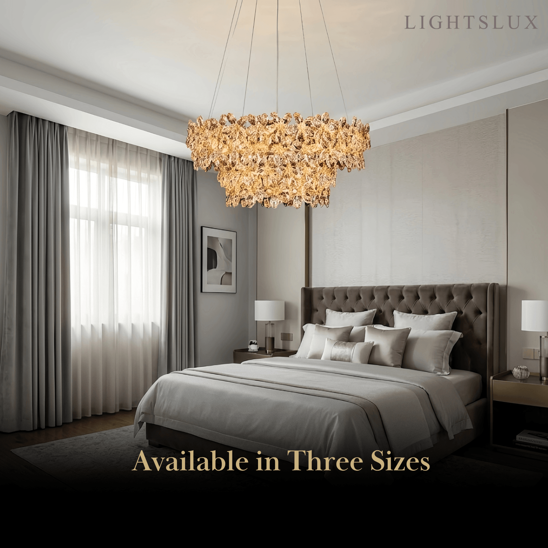 Lujoso candelabro de flores de cristal – Cristal transparente para sala de estar/comedor - Flindria