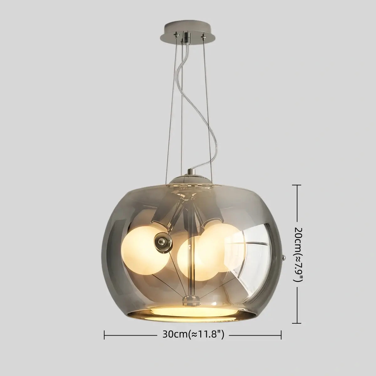 Lámpara colgante industrial de vidrio cilíndrico -- Transparente/ahumado para comedor y cocina - Flindria
