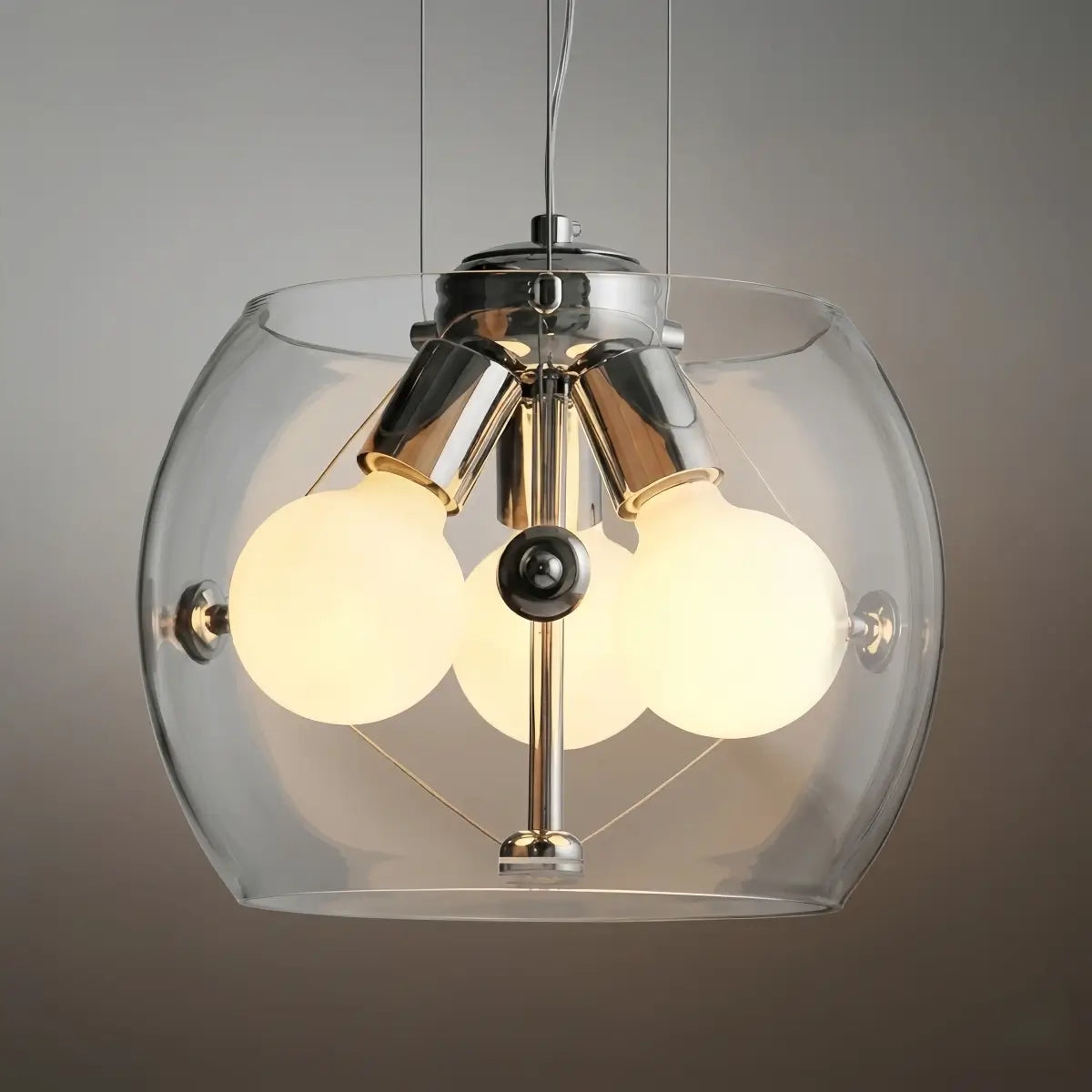 Lámpara colgante industrial de vidrio cilíndrico -- Transparente/ahumado para comedor y cocina - Flindria
