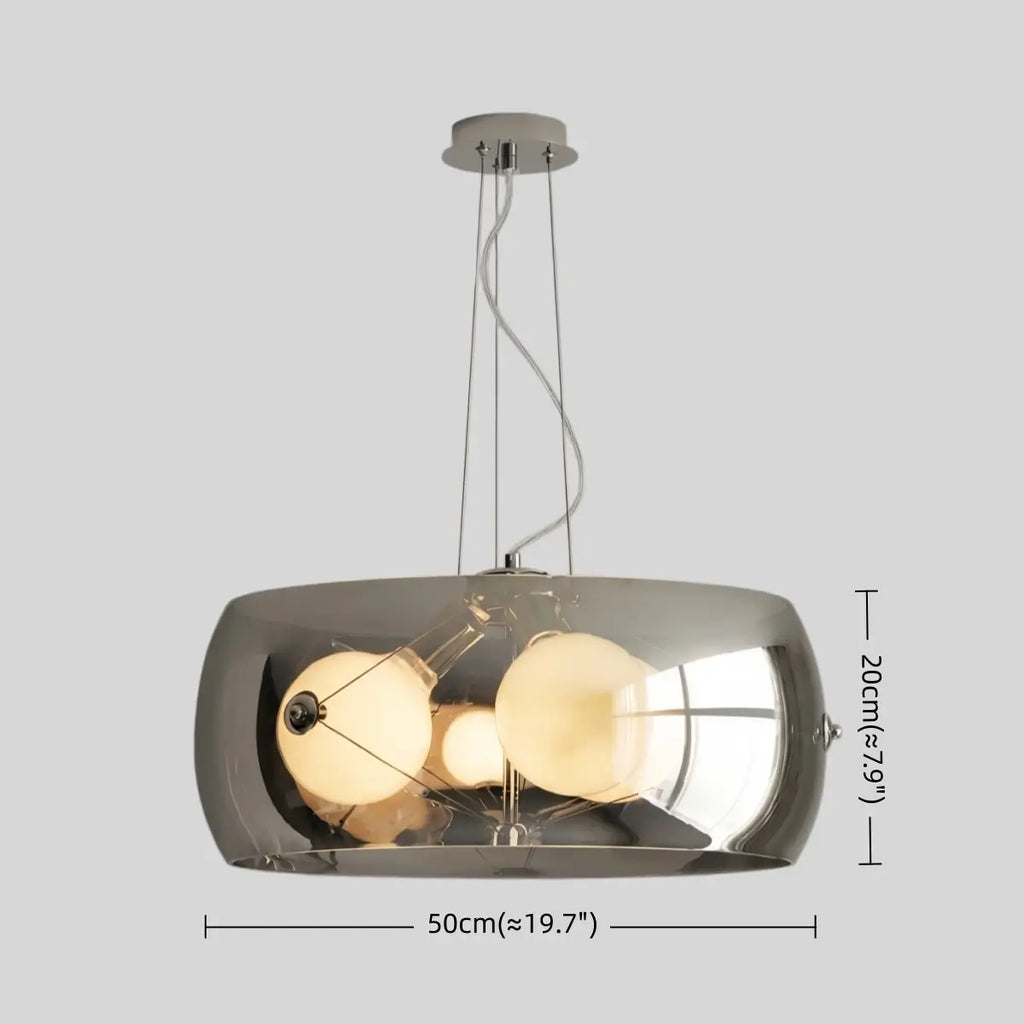 Lámpara colgante industrial de vidrio cilíndrico -- Transparente/ahumado para comedor y cocina - Flindria