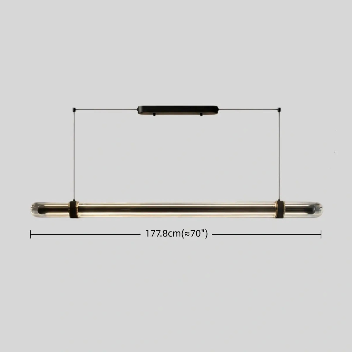 Modern Linear Pendant Light – Black Metal Glass for Dining Room / Kitchen Island - Flindria