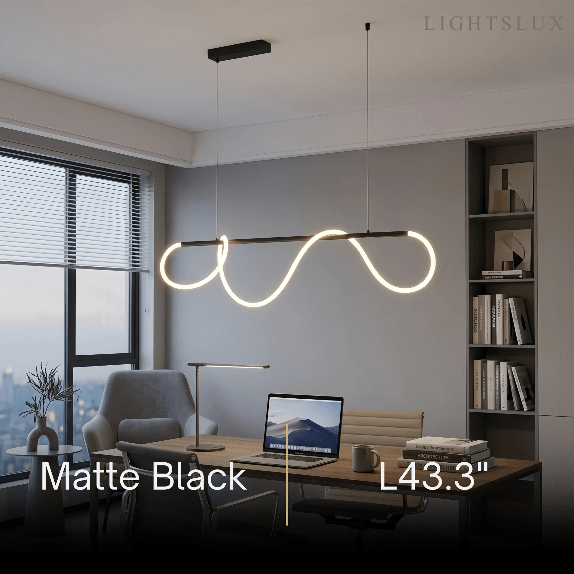 Minimalist Linear Chandelier – Brass Rope Gold/Black for Dining Room / Bathroom - Flindria