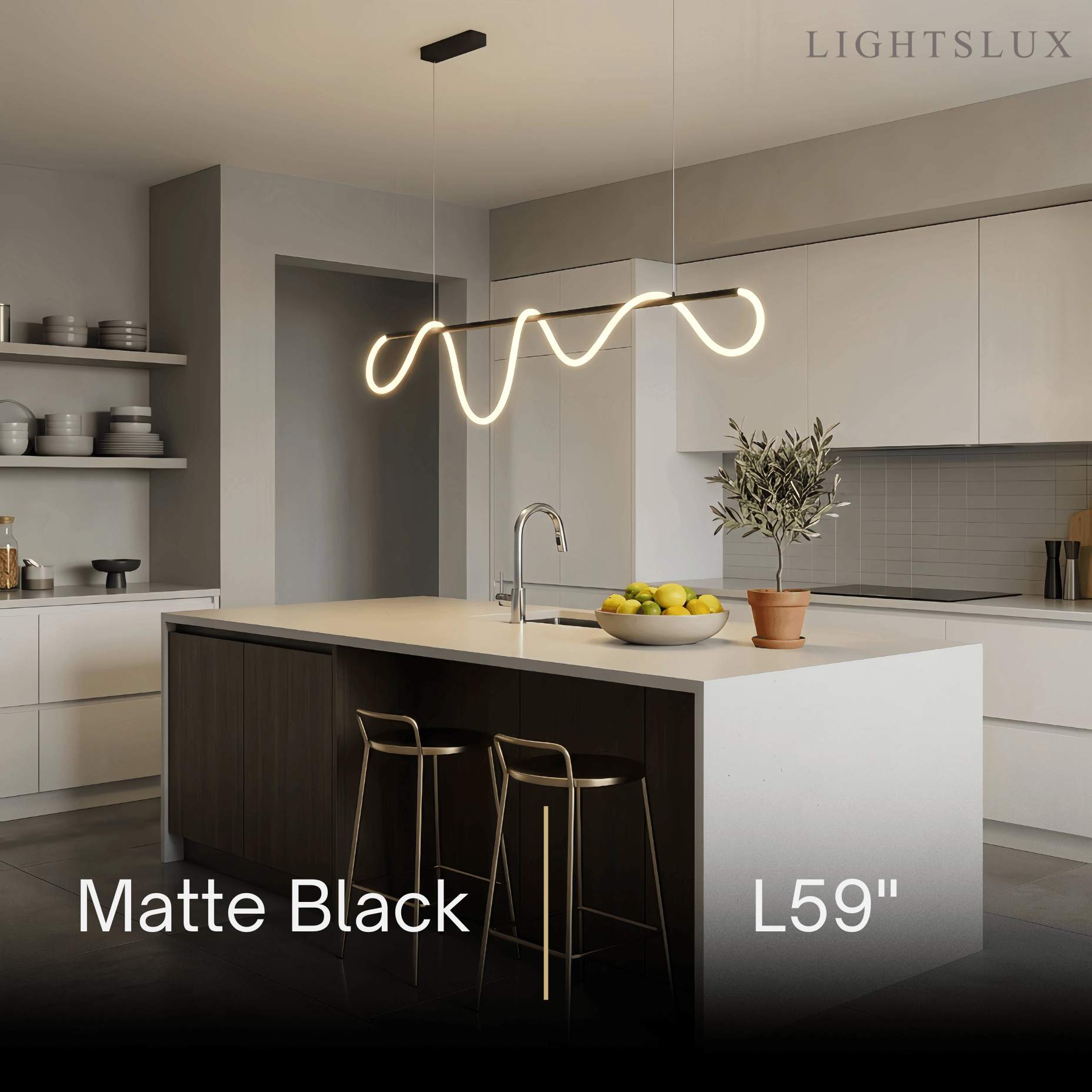 Minimalist Linear Chandelier – Brass Rope Gold/Black for Dining Room / Bathroom - Flindria
