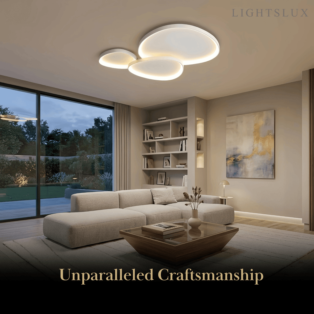 Lampada da soffitto minimalista a profilo basso – Singola o cluster di tre rotonde bianco/nero per camera da letto / soggiorno - Flindria