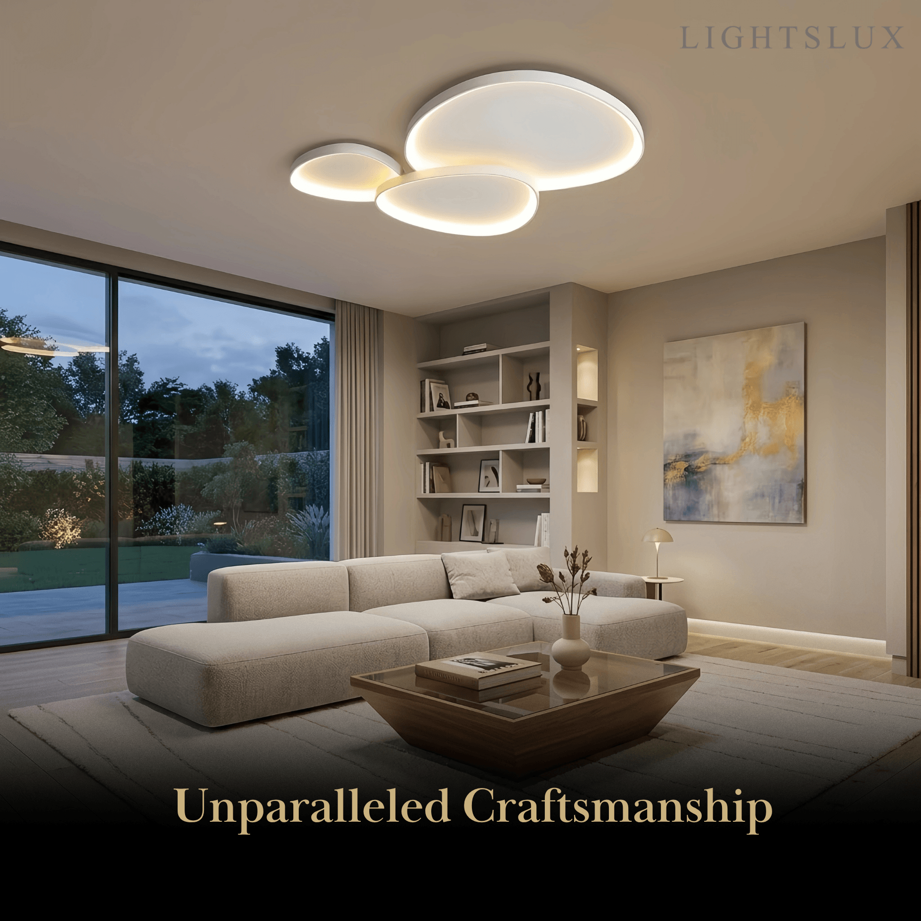 Lampada da soffitto minimalista a profilo basso – Singola o cluster di tre rotonde bianco/nero per camera da letto / soggiorno - Flindria