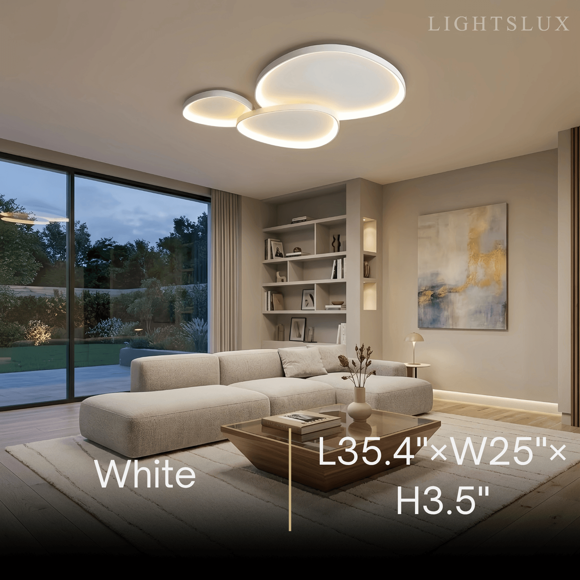 Lampada da soffitto minimalista a profilo basso – Singola o cluster di tre rotonde bianco/nero per camera da letto / soggiorno - Flindria