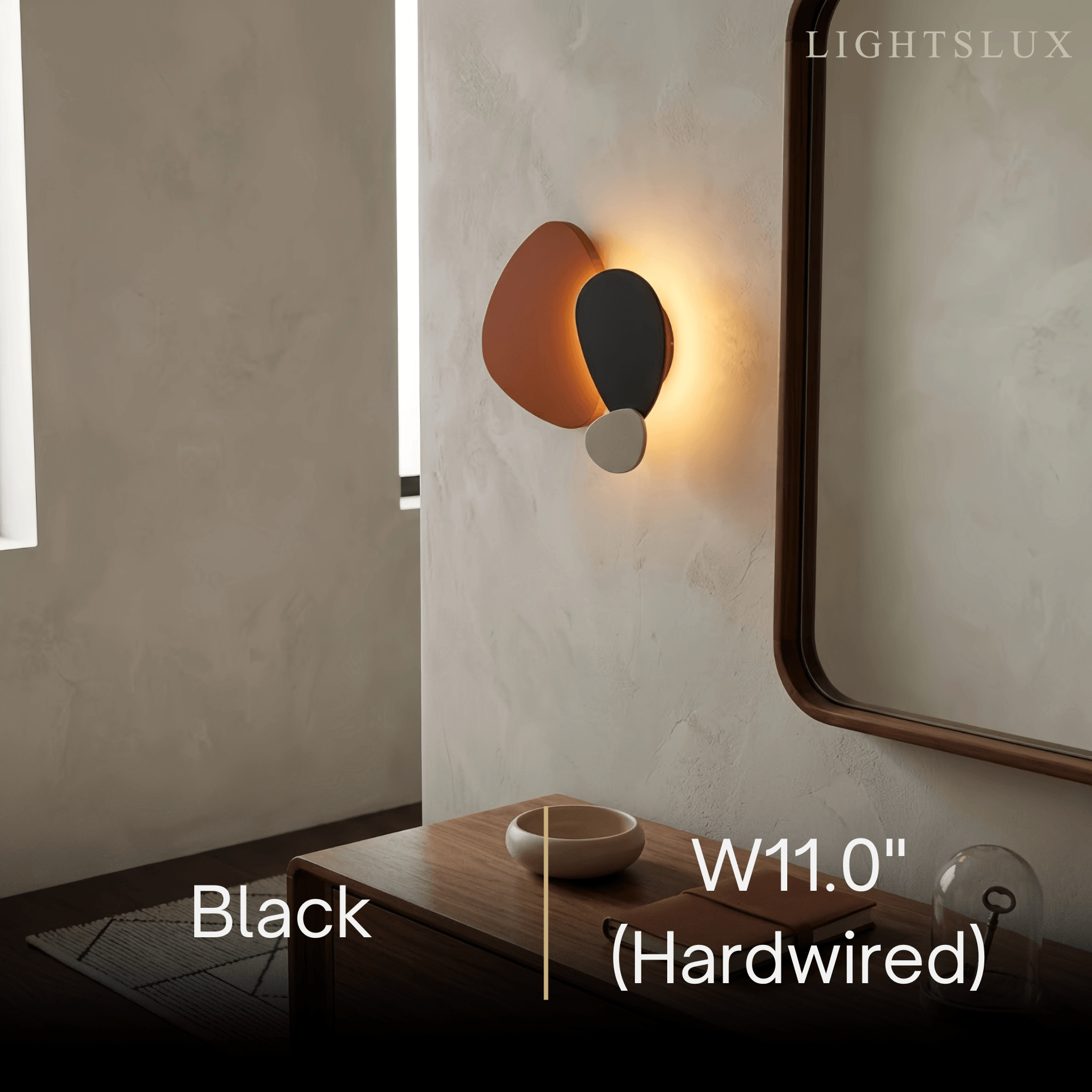 Art Deco Skulpturale Wandleuchte – Orange+Schwarz/Blau für Wohnzimmer/Schlafzimmer – Flindria