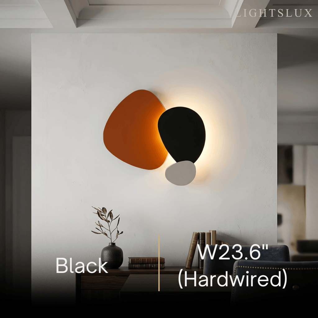 Art Deco Skulpturale Wandleuchte – Orange+Schwarz/Blau für Wohnzimmer/Schlafzimmer – Flindria