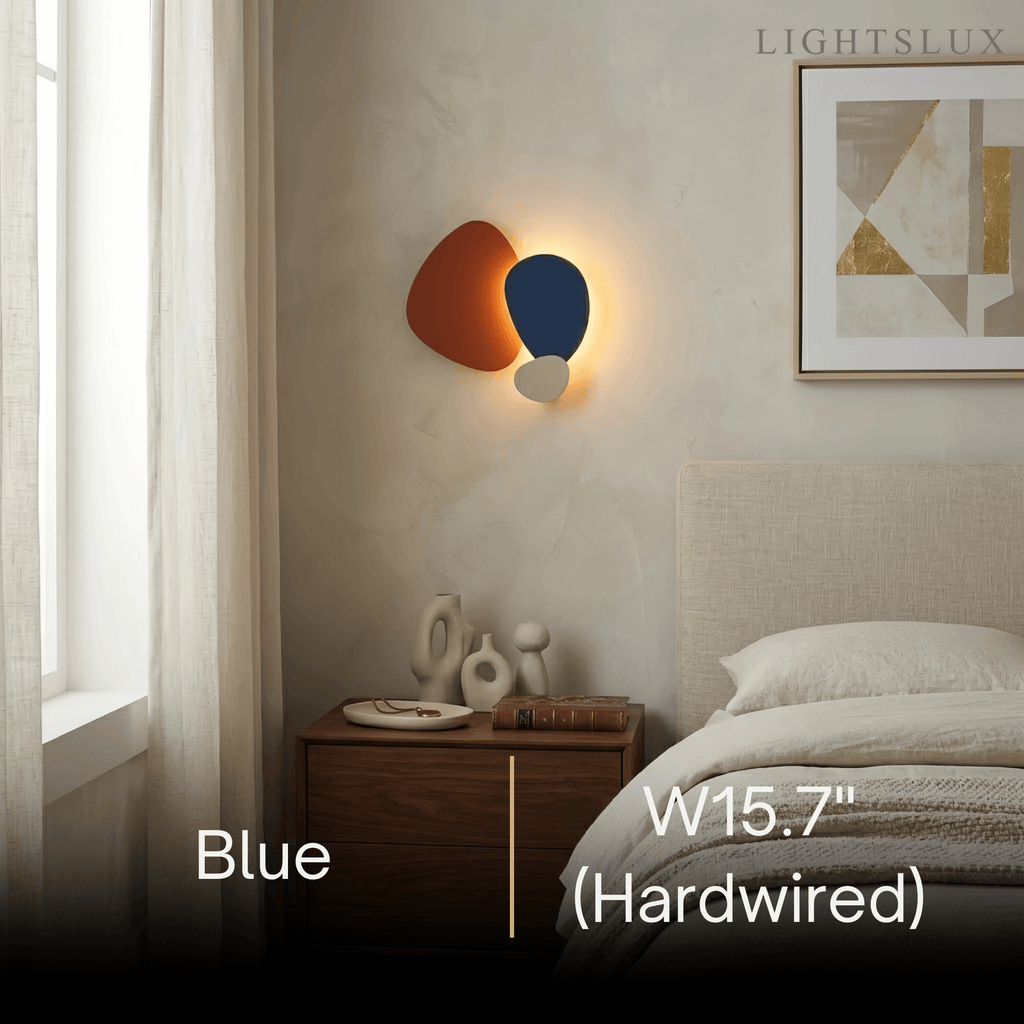 Art Deco Skulpturale Wandleuchte – Orange+Schwarz/Blau für Wohnzimmer/Schlafzimmer – Flindria