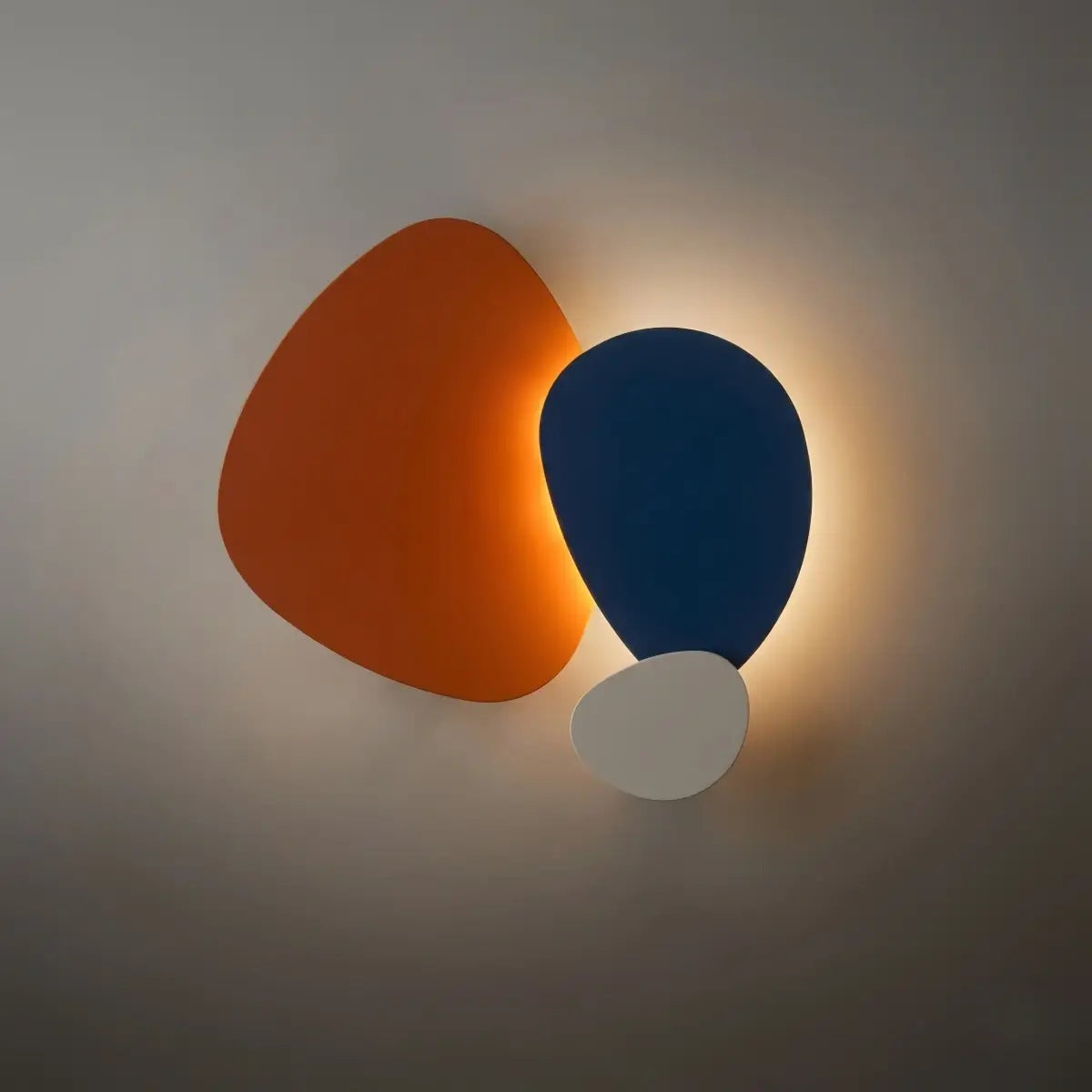 Art Deco Sculptural Wall Lamp – Orange+Black/Blue for Living Room / Bedroom - Flindria