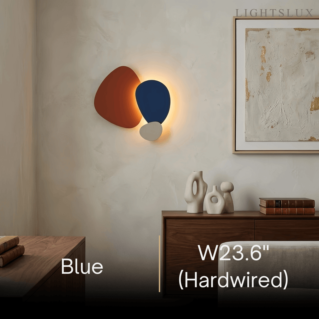 Art Deco Skulpturale Wandleuchte – Orange+Schwarz/Blau für Wohnzimmer/Schlafzimmer – Flindria