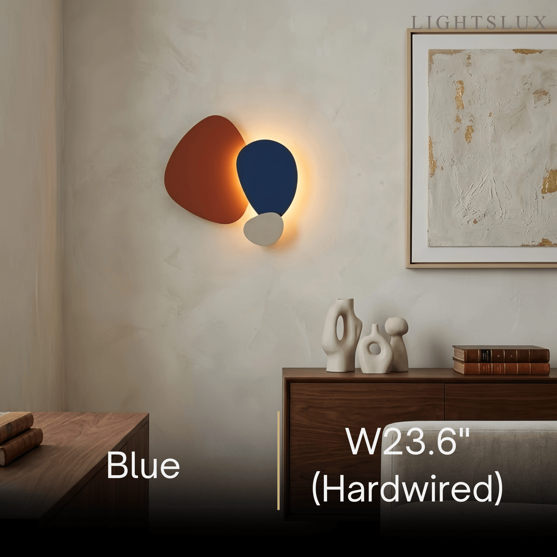 Art Deco Skulpturale Wandleuchte – Orange+Schwarz/Blau für Wohnzimmer/Schlafzimmer – Flindria