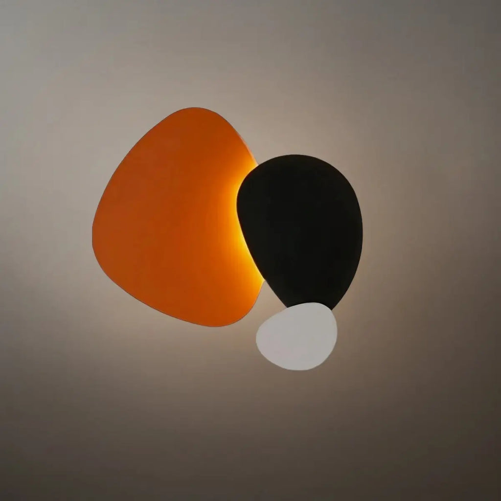 Art Deco Skulpturale Wandleuchte – Orange+Schwarz/Blau für Wohnzimmer/Schlafzimmer – Flindria