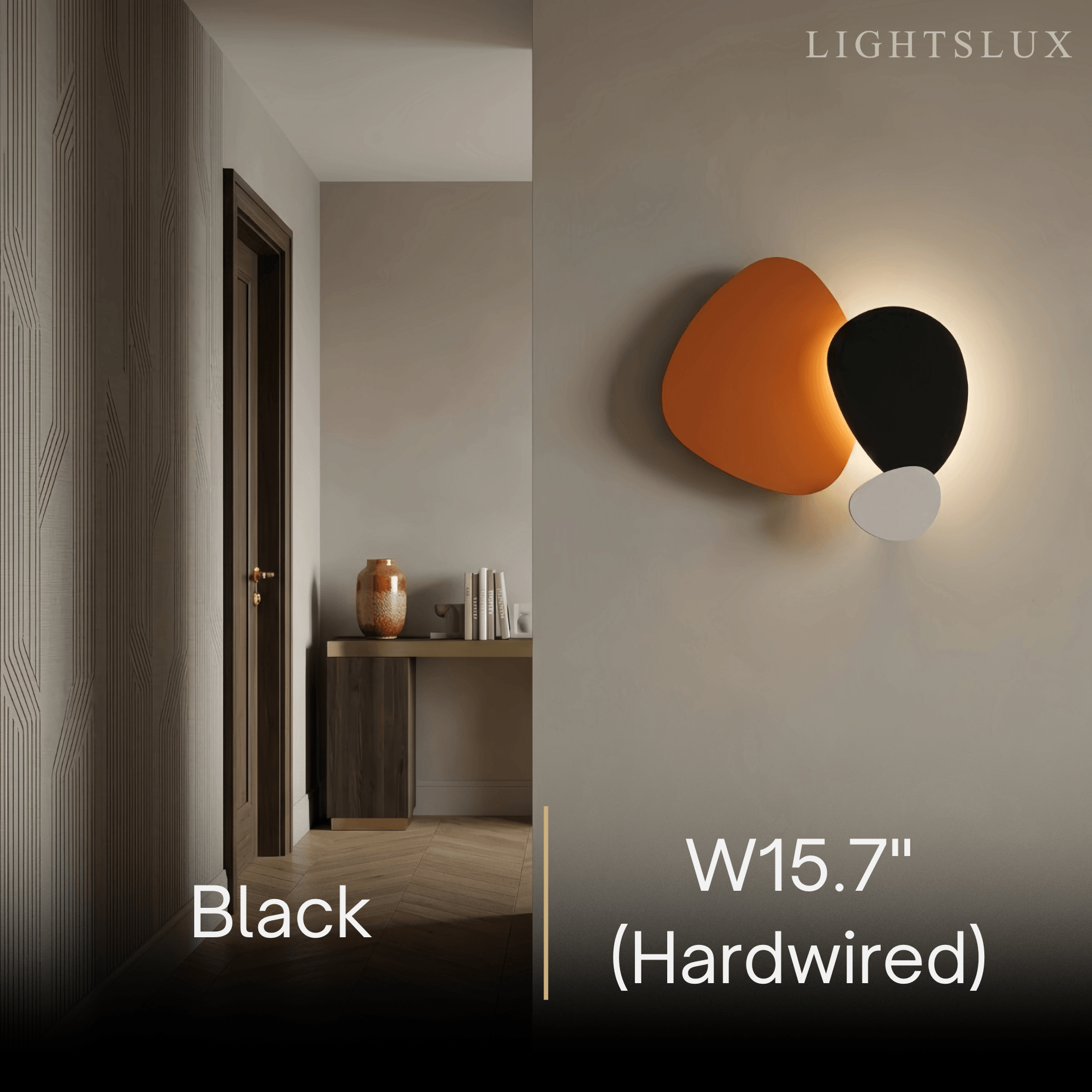 Art Deco Skulpturale Wandleuchte – Orange+Schwarz/Blau für Wohnzimmer/Schlafzimmer – Flindria