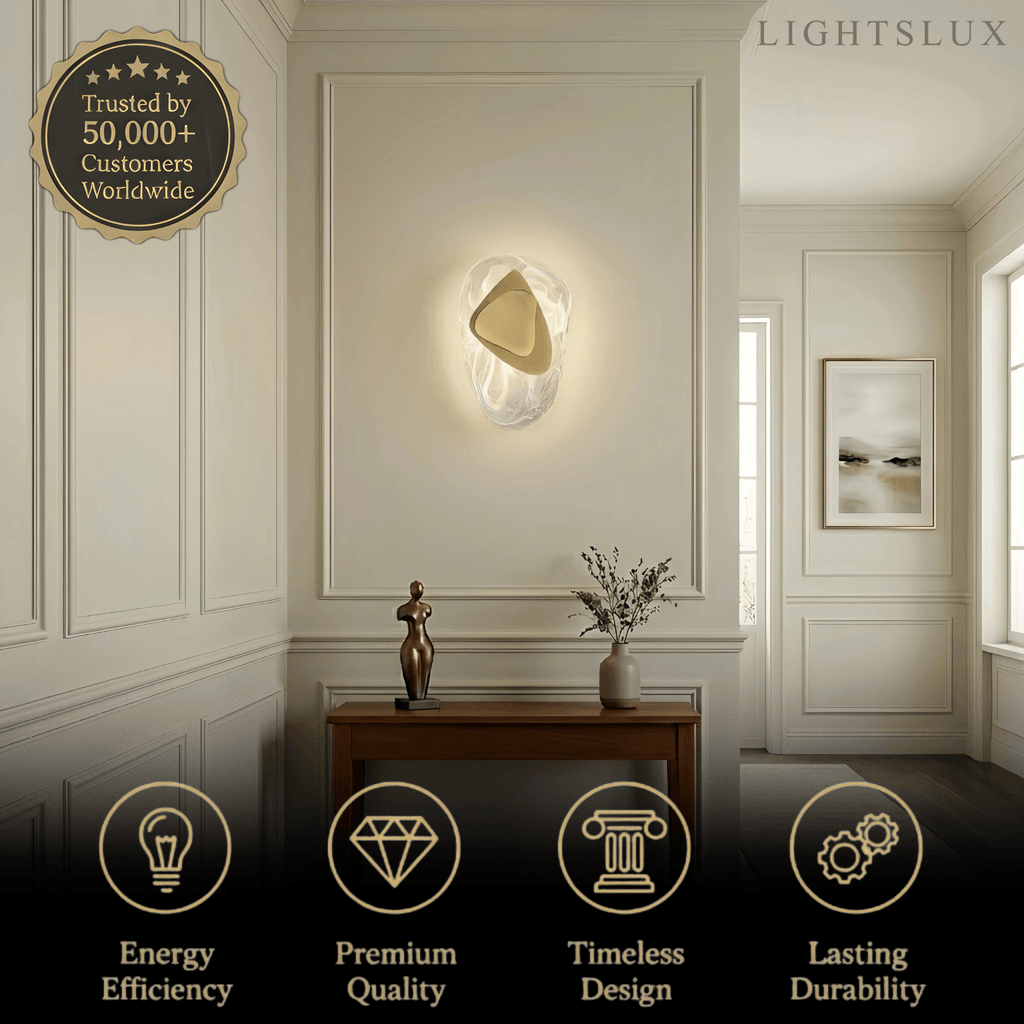 Art Deco Wasserwellen-Wandlampe – Gold/Schwarzes Eisen für Schlafzimmer / Wohnzimmer - Flindria