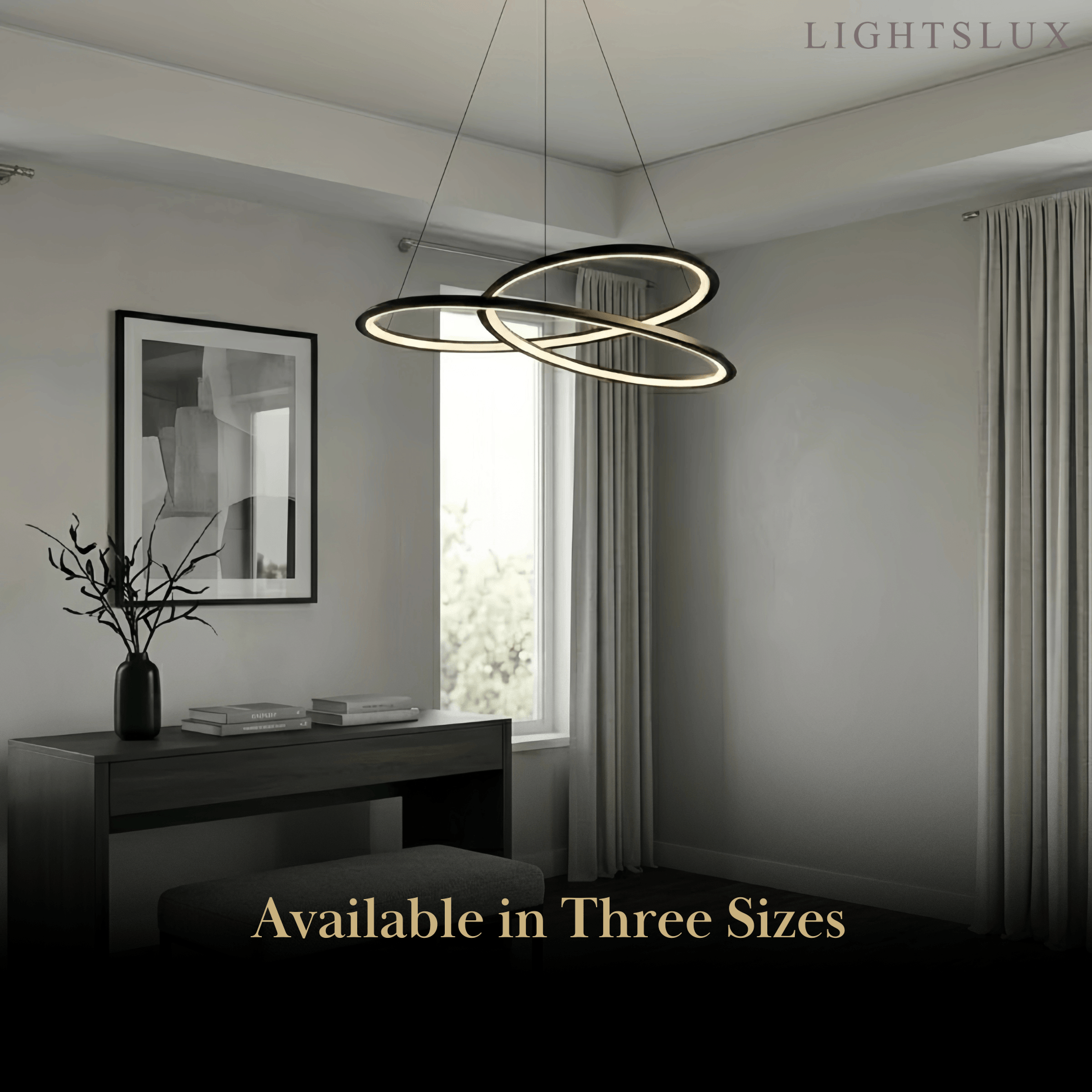 Nordic Swirl Chandelier – Black Metal Sculptural Design for Living Room / Dining Room - Flindria