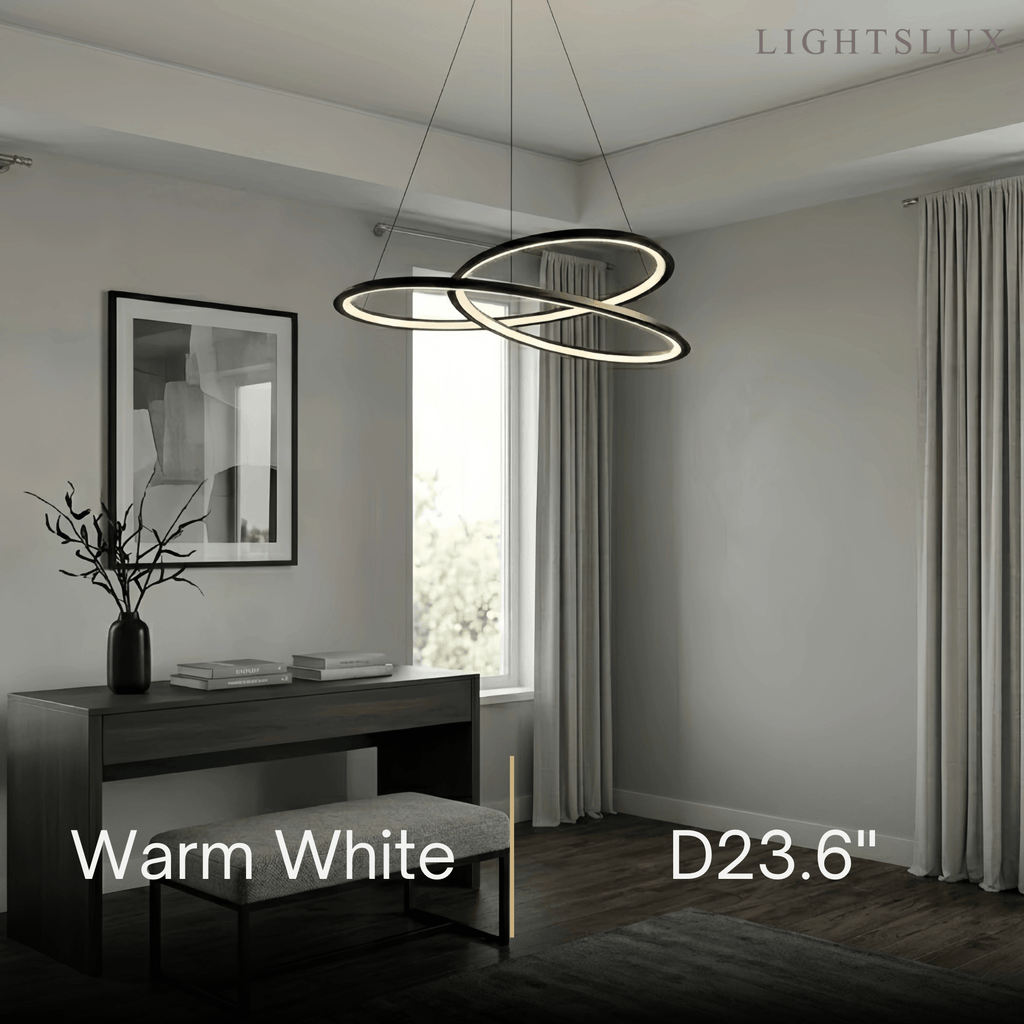 Nordic Swirl Chandelier – Black Metal Sculptural Design for Living Room / Dining Room - Flindria