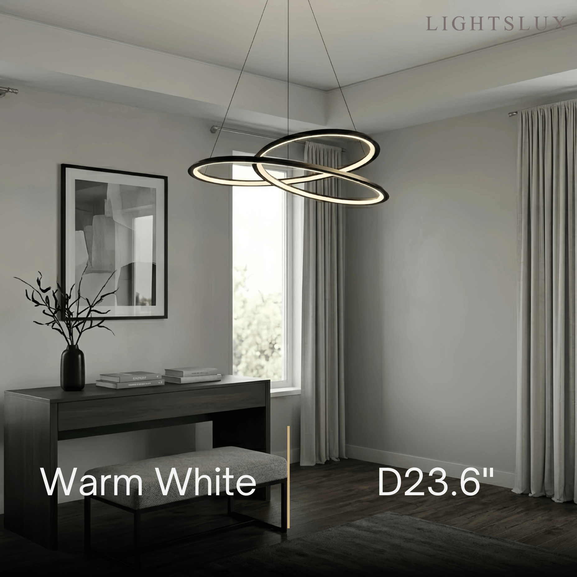 Nordic Swirl Chandelier – Black Metal Sculptural Design for Living Room / Dining Room - Flindria