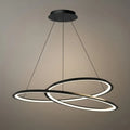 Nordic Swirl Chandelier – Black Metal Sculptural Design for Living Room / Dining Room - Flindria