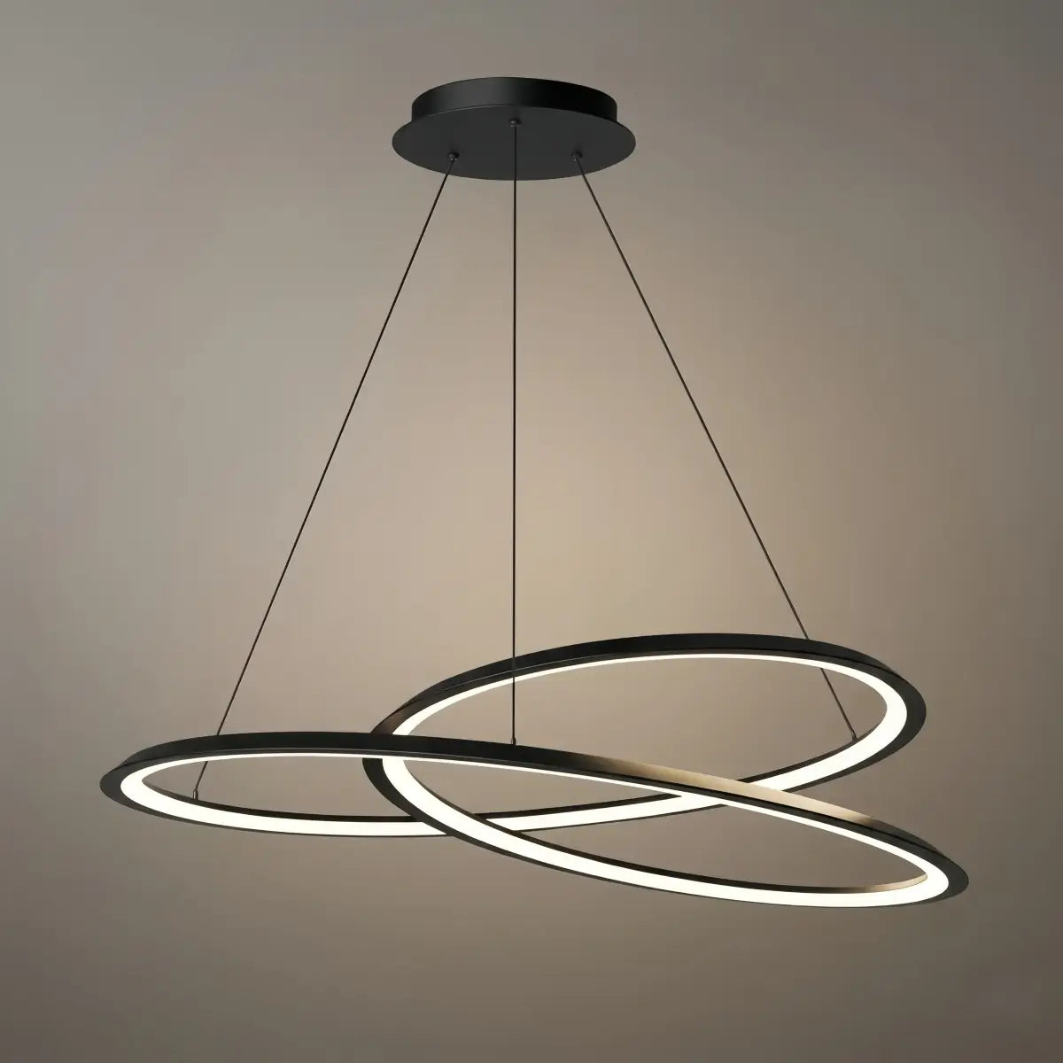 Nordic Swirl Chandelier – Black Metal Sculptural Design for Living Room / Dining Room - Flindria
