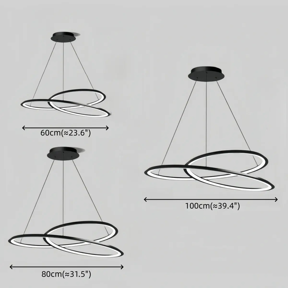 Nordic Swirl Chandelier – Black Metal Sculptural Design for Living Room / Dining Room - Flindria