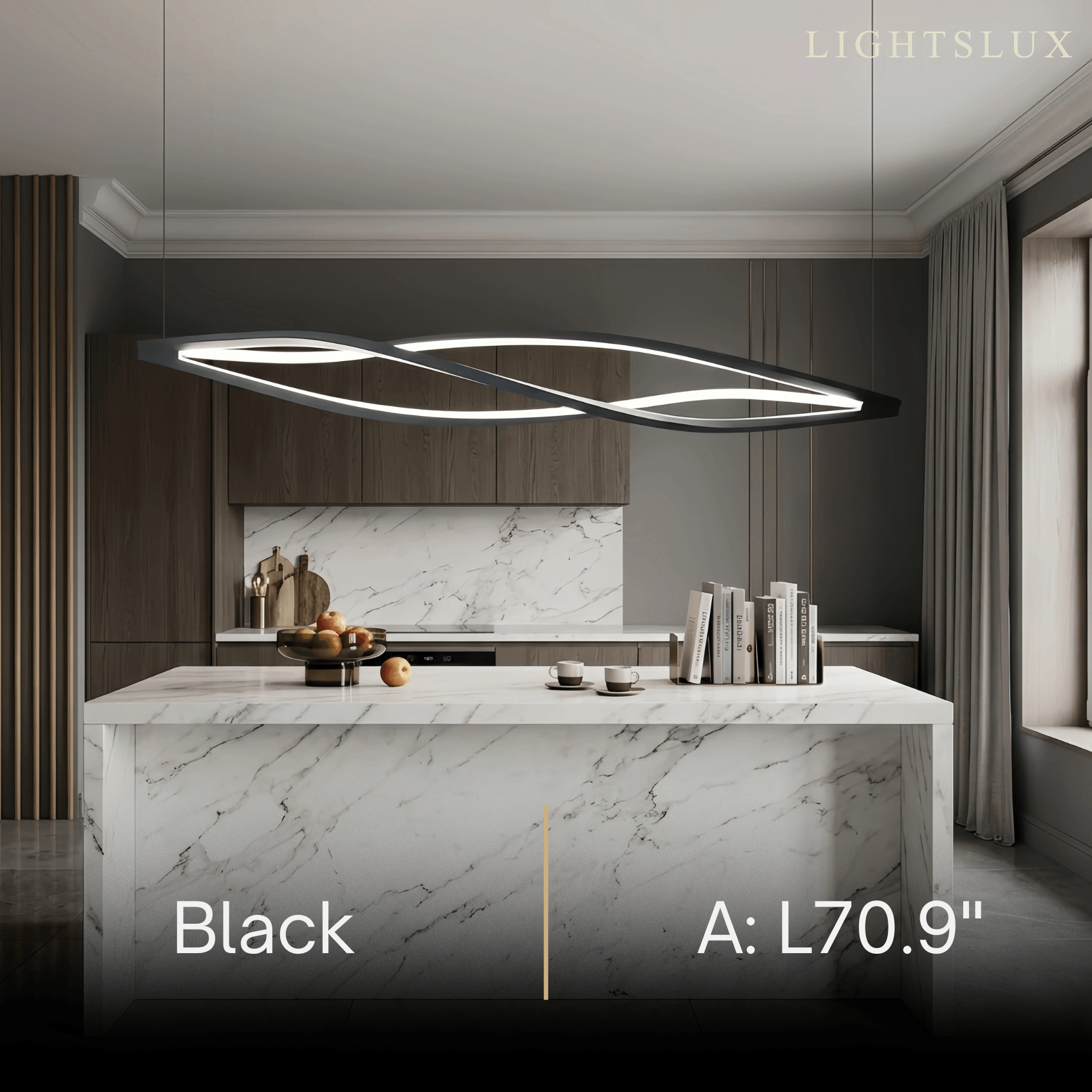 Art Deco Helix Pendant Light – Black/White Aluminum for Dining Room / Staircase - Flindria