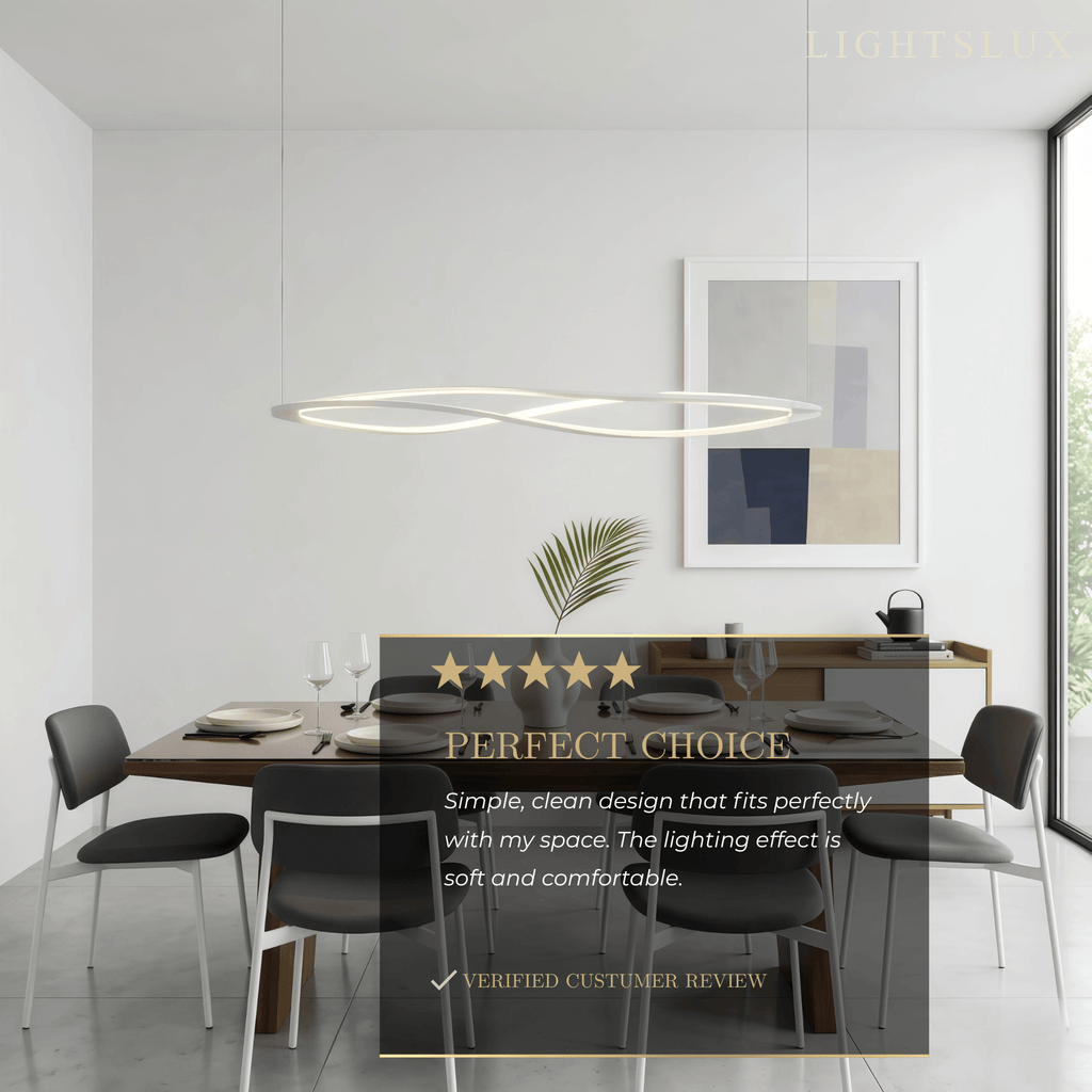 Art Deco Helix Pendant Light – Black/White Aluminum for Dining Room / Staircase - Flindria