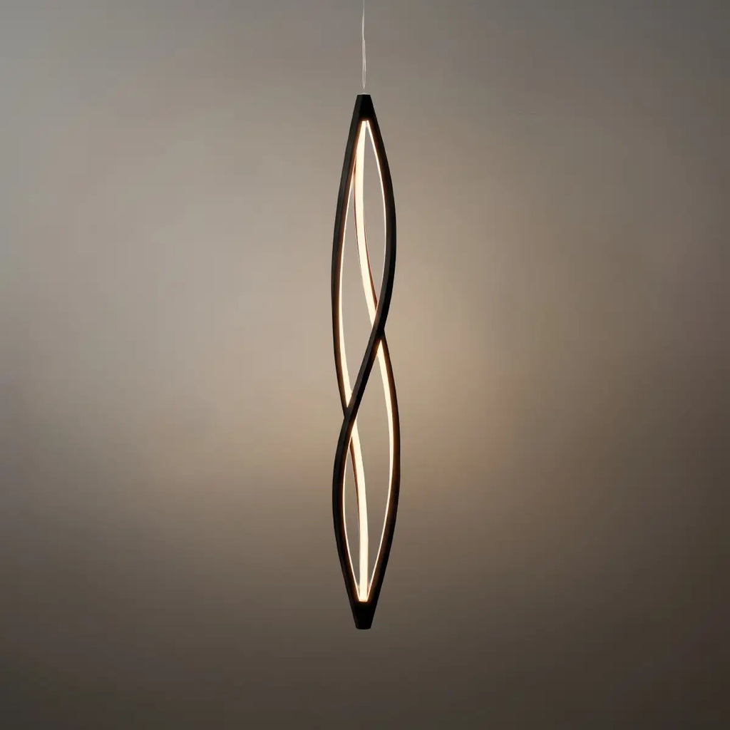 Art Deco Helix Pendant Light – Black/White Aluminum for Dining Room / Staircase - Flindria