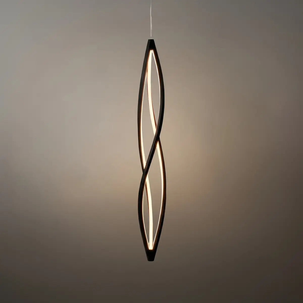 Art Deco Helix Pendant Light – Black/White Aluminum for Dining Room / Staircase - Flindria
