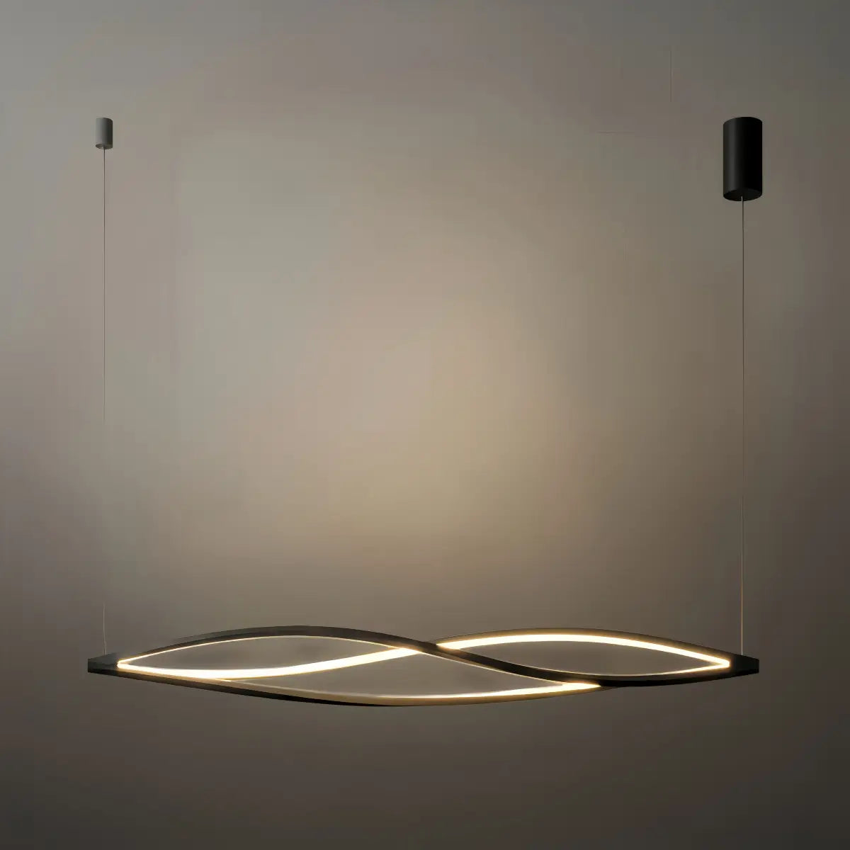 Art Deco Helix Pendant Light – Black/White Aluminum for Dining Room / Staircase - Flindria