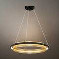 Post-Modern Ring Pendant Light – Black and Gold Metal for Dining Room / Living Room - Flindria