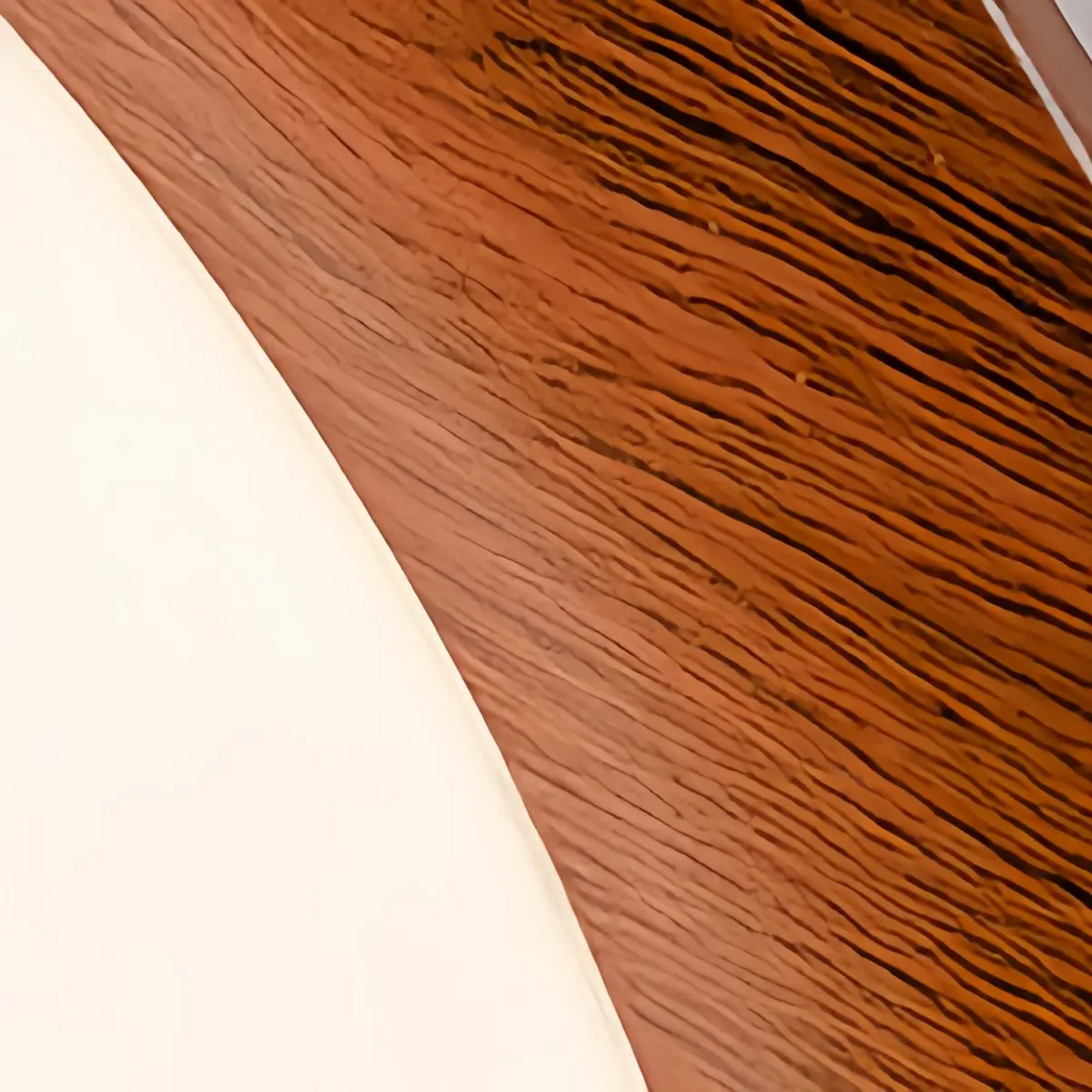 Modern Walnut Round Ceiling Light -- White Metal & Acrylic for Bedroom - Flindria