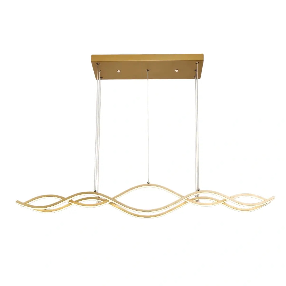 Modern Wavy Pendant Light -- Acrylic & Metal Black/White/Gold for Kitchen Island - Flindria