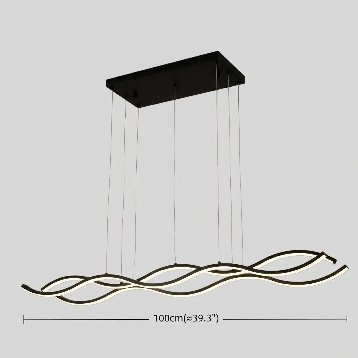 Modern Wavy Pendant Light -- Acrylic & Metal Black/White/Gold for Kitchen Island - Flindria