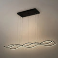 Modern Wavy Pendant Light -- Acrylic & Metal Black/White/Gold for Kitchen Island - Flindria